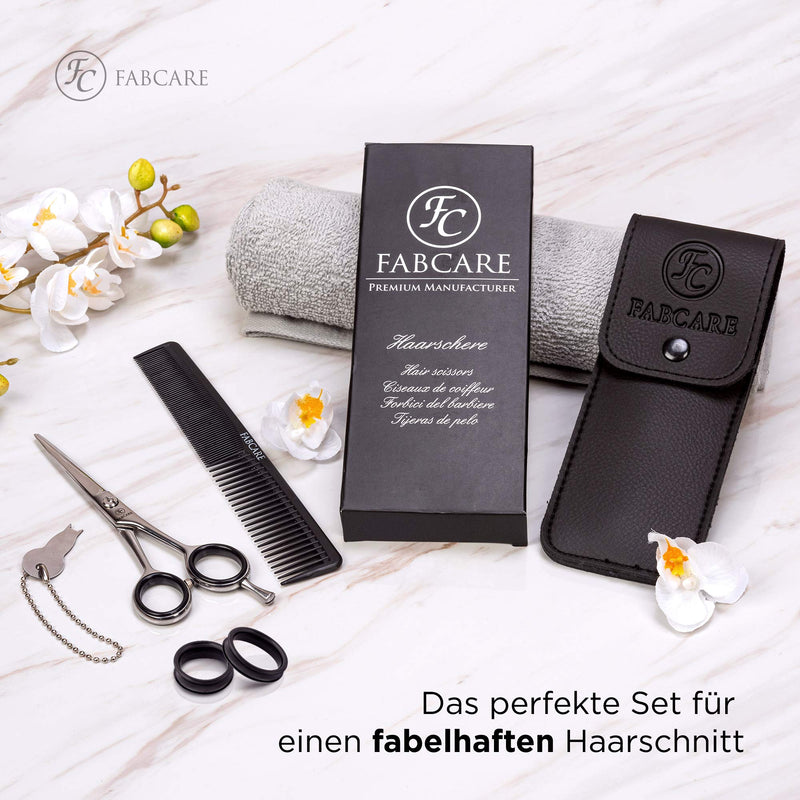 Fabcare Professional Hair Scissors With Comb And Case - Hair Cutting Scissors With Micro-Serration & Precision Screw - 5.5 Inches - Extra Sharp Hairdressing Scissors Made Of High-Strength Knife Steel - With Bonus Ebook - NewNest Australia