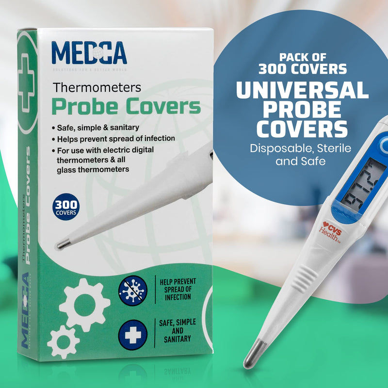 Thermometer Probe Covers - Pack of 300 - Universal and Disposable Probe Cover Box for Digital Thermometer for Accurate Sanitary Oral, Rectal and Underarm Digital and Glass Thermometers Reading - NewNest Australia