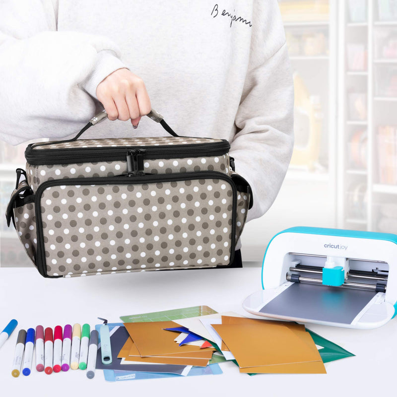 YARWO Carrying Case Compatible with Cricut Joy, Tote Bag with Detachable Divider for Power Adapter and Craft Accessories, Dots - NewNest Australia