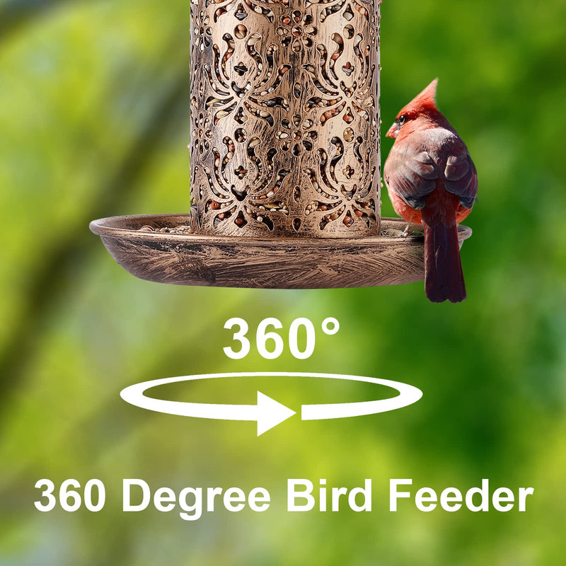 2022 Upgraded Solar Bird Feeders for Outside Metal Bird Feeders Outdoor Hanging,Wild Bird feeders as Gift Ideas for Bird Lovers Garden Yard Patio Cardinals ( Heavy Duty Weather Resistance 2LBs ) Big eaves - NewNest Australia