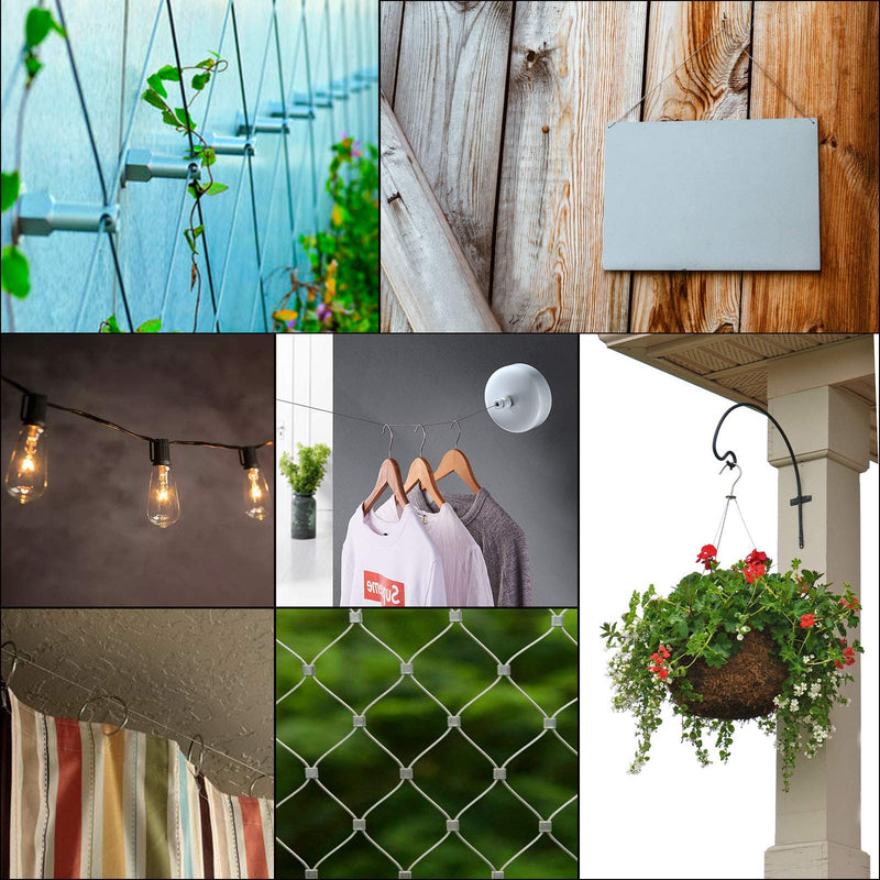 Vinyl Coated Picture Hanging Wire 1.5mm Up to 150lbs,100 Feet(30.5M) Stainless Steel Picture Wire Spool with 40Pcs Aluminum Crimping Sleeves,Heavy Wire for Hanging Picture Frame,Artwork,String Light - NewNest Australia