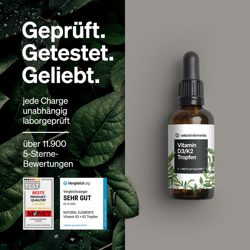 Vitamin D3 + K2 Drops 50 Ml - Premium: 99.7+% All-Trans (K2Vital From Kappa) + Highly Bioavailable D3 - Laboratory-Tested, High Dose, Liquid And Made In Germany - NewNest Australia