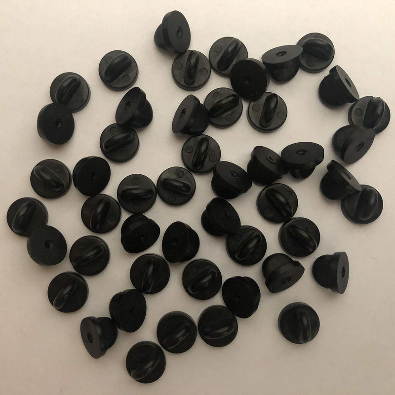 50pcs PVC Rubber Pin Backs Butterfly Clutch Backings Pin Cap Keepers Replacement for Uniform Badges Comfort Fit Tie Tack Lapel Pin Backing Holder Clasp, Black - NewNest Australia