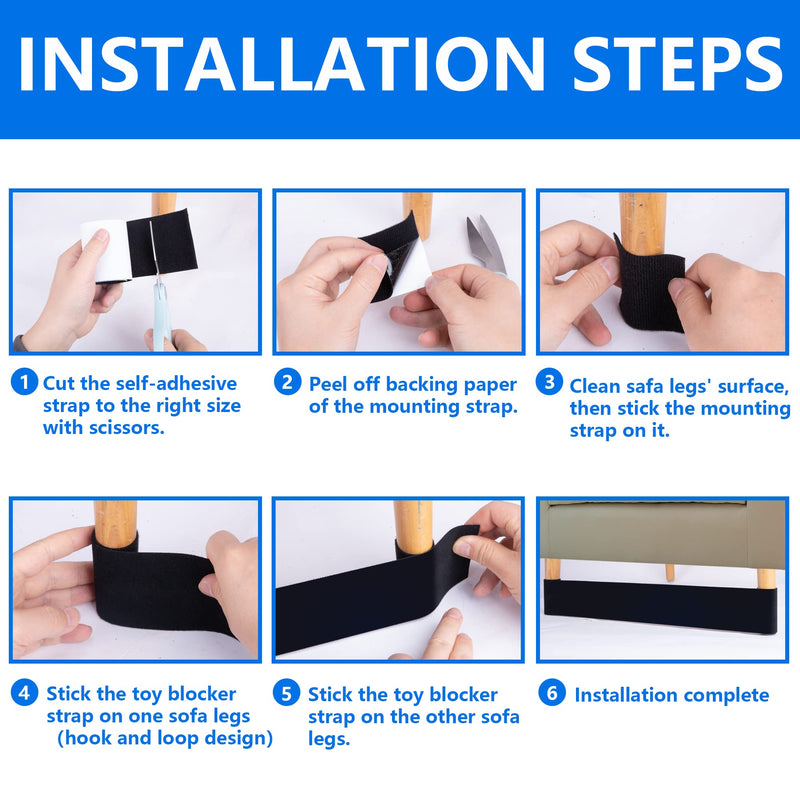 32.8 Feet Under Sofa Toy Blocker,Adjustable Gap Bumper,Sectional Connectors for Sliding Sofas,Bumper Guard for Avoid Things Sliding under Couch & Furniture( Include 19.6" Adhesive Mounting Strap) - NewNest Australia