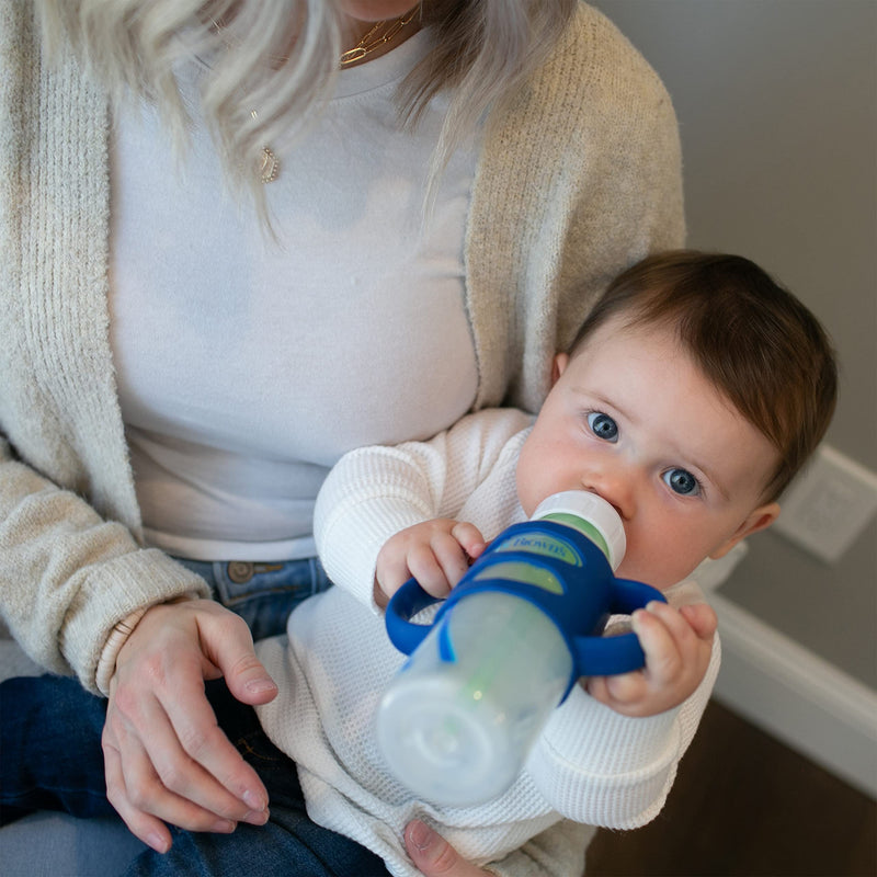 Dr. Brown's Silicone Bottle Handle for Standard Baby Bottles - Blue - 4m+ Standard Neck - NewNest Australia