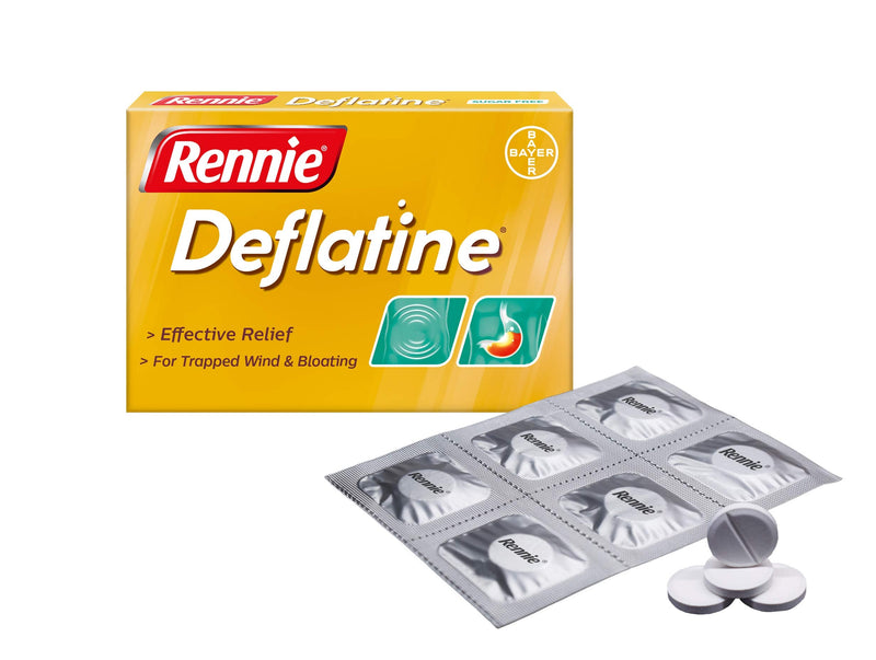 Rennie Deflatine, Trapped Wind and Bloating Tablets, Fast and Effective Heartburn Relief and Indigestion Relief, Sugar Free Mint, 1 Pack of 36 Tablets 36 Count (Pack of 1) - NewNest Australia