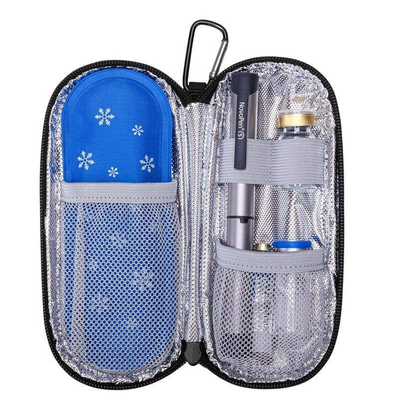 Yarwo Insulin Cooler Travel Case, Diabetic Medication Organizer with 2 Ice Packs for Insulin Pens and Other Diabetic Supplies, Black - NewNest Australia