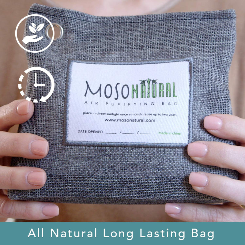 MOSO NATURAL: The Original Air Purifying Bag. 300g Stand Up Design. For Closets, Bathrooms, Pet Areas. An Unscented, Chemical-Free Odor Eliminator (Charcoal) 1 Pack - NewNest Australia