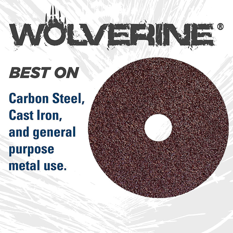 Weiler 59491 Wolverine Aluminum Oxide Resin Fiber Sanding & Grinding Disc, 4" Diameter, 24 Grit, 5/8" Arbor Hole (Pack of 25) 5/8” Arbor - NewNest Australia