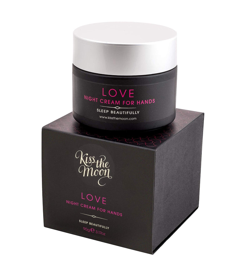 Kiss the Moon LOVE Night Hand Cream 90g | Includes Essential Oils To Aid Sleep & Glowing Skin | All Natural Moisturiser | Treatment For Men & Women | Ideal For Reviving Dry & Cracked Skin - NewNest Australia