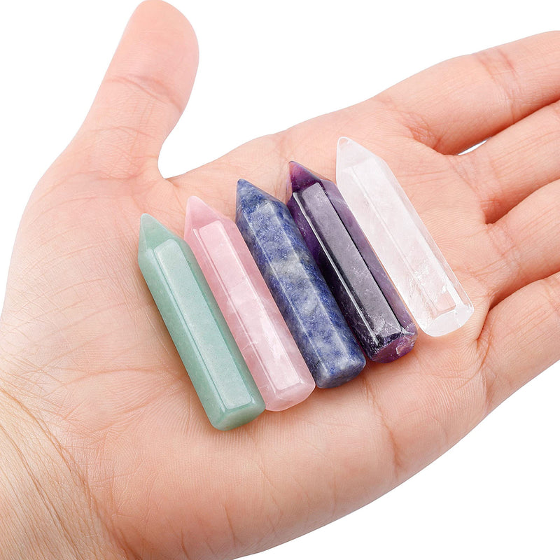 Jovivi 3pcs 45mm Healing Crystals Wands Set Amethyst Crystal Clear Quartz Green Aventurine Crystals Points Healing Reiki Stones Crystals Towers Gemstones Meditation Yoga Amulet Gifts Amethyst+clear Quartz Crystal + Green Aventurine - NewNest Australia