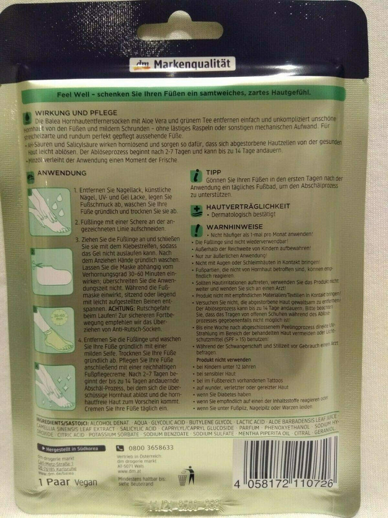 Balea Feel Well callus remover socks, 1 pair (1 x 2 pieces) callus socks, callus removal socks - NewNest Australia
