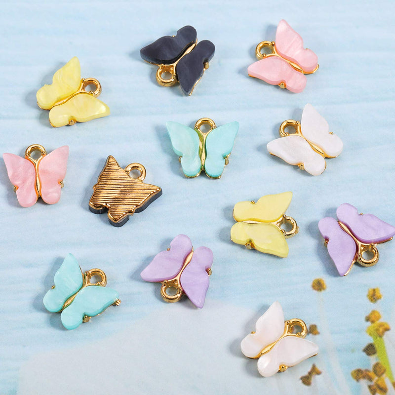 30 Pieces Butterfly Charms Acrylic Butterfly Pendant Bracelet Butterfly Pendant Charms for Jewelry DIY Necklace Bracelet Earring Making Crafting Accessory (Multicolor) Multicolor - NewNest Australia