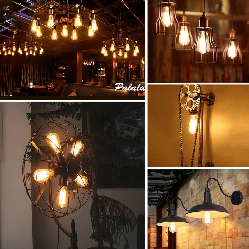 4-Pack Vintage 8W ST64 LED Edison Light Bulbs 100W Equivalent, 1400Lumens, 2700K Warm White, E26 Base LED Filament Bulbs, CRI 90+, Antique Glass Style Great for Home, Bedroom, Office, Non-Dimmable 2700K Warm White St64 - NewNest Australia