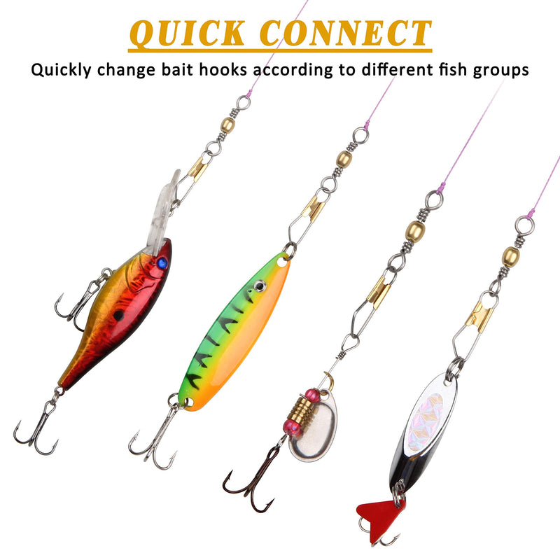 SILANON Fishing Barrel Swivel with Safety Snap,160pcs High Strength Fishing Snap Swivels Stainless Steel Line Connector Saltwater Fishing Tackle Accessories - NewNest Australia
