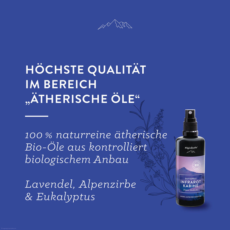 Allg√§Uquelle Organic Infrared Cabin Fragrance Spray With 100% Organic Oils Allg√§Uer Nightrest Lavender Alpine Pine Eucalyptus (100 Ml) Natural Infrared Sauna Fragrance With Essential Oils Organic Infrared Cabin Fragrance Oil - NewNest Australia