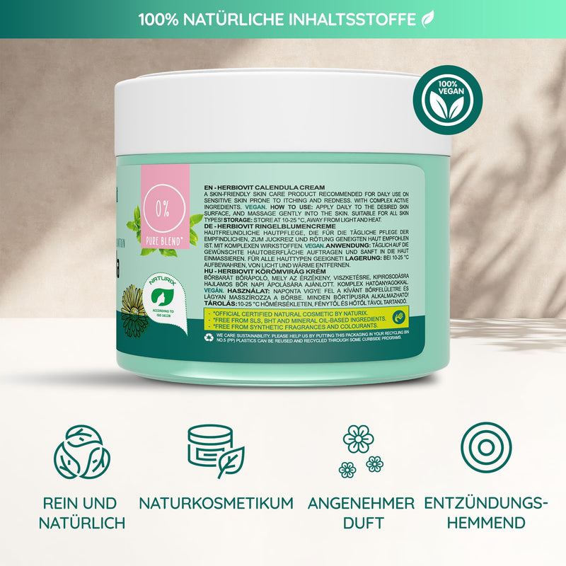 Herbiovit vegan calendula ointment with chamomile jojoba oil panthenol wound and healing ointment anti-inflammatory | Burn ointment for burns sunburn | Wound protection cream baby adults | 250ml natural cosmetics - NewNest Australia