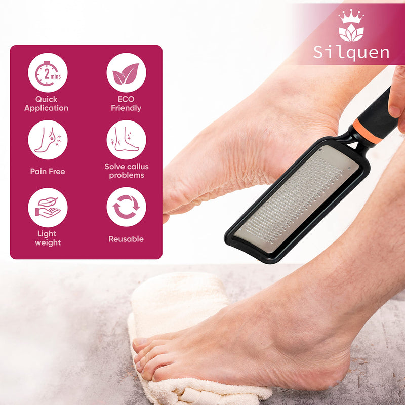 Pack of 3 Professional Pedicure Foot File of Good Plastic and Steel Grades, Remove Callus, Hard Skin Remover, Double-Sided Exfoliator-Scrubber, Easy to Use with Ergonomic Grip Pack of 3 - NewNest Australia