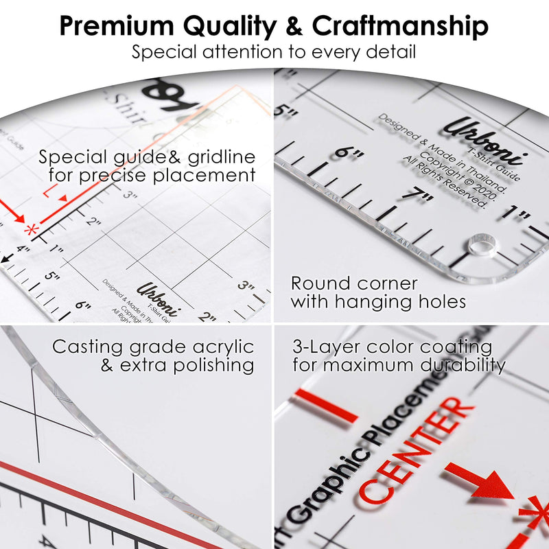 Tshirt Ruler Guide for Vinyl Alignment, T shirt Rulers to Center Designs, T shirt Alignment Tool Vinyl Placement, Tshirt Guide Ruler for Heat Press, Tee Shirt Ruler for Vinyl Alignment and Measurement 1 Pack - NewNest Australia