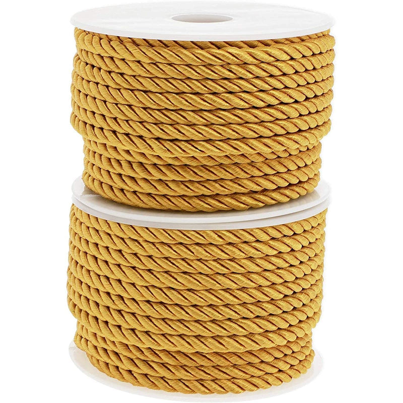 Twisted Gold Cord for Crafts, Sewing, Upholstery (36 Yards, 2 Rolls) - NewNest Australia