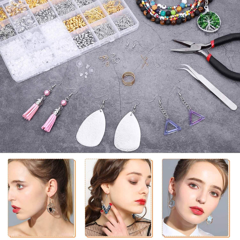 Earring Making Kit, Anezus 2320Pcs Earring Making Supplies Kit with Earring Hooks Findings, Earring Backs Posts, Jump Rings for Jewelry Making Supplies - NewNest Australia