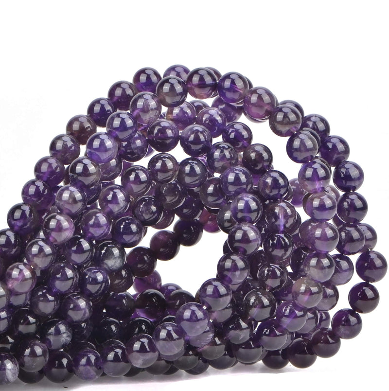 100Pcs Natural Crystal Beads Stone Gemstone Round Loose Energy Healing Beads with Free Crystal Stretch Cord for Jewelry Making (Amethyst, 6MM) Amethyst - NewNest Australia