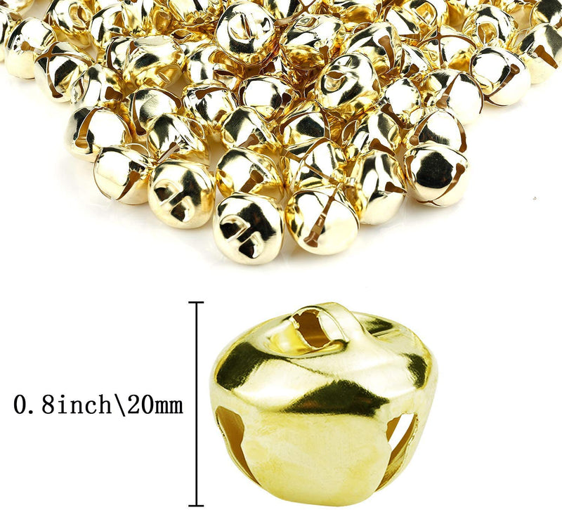 50 Pieces Jingle Bells 4/5Inch Craft Bell Bulk for Christmas Home and Pet Decorations (Gold) Gold - NewNest Australia