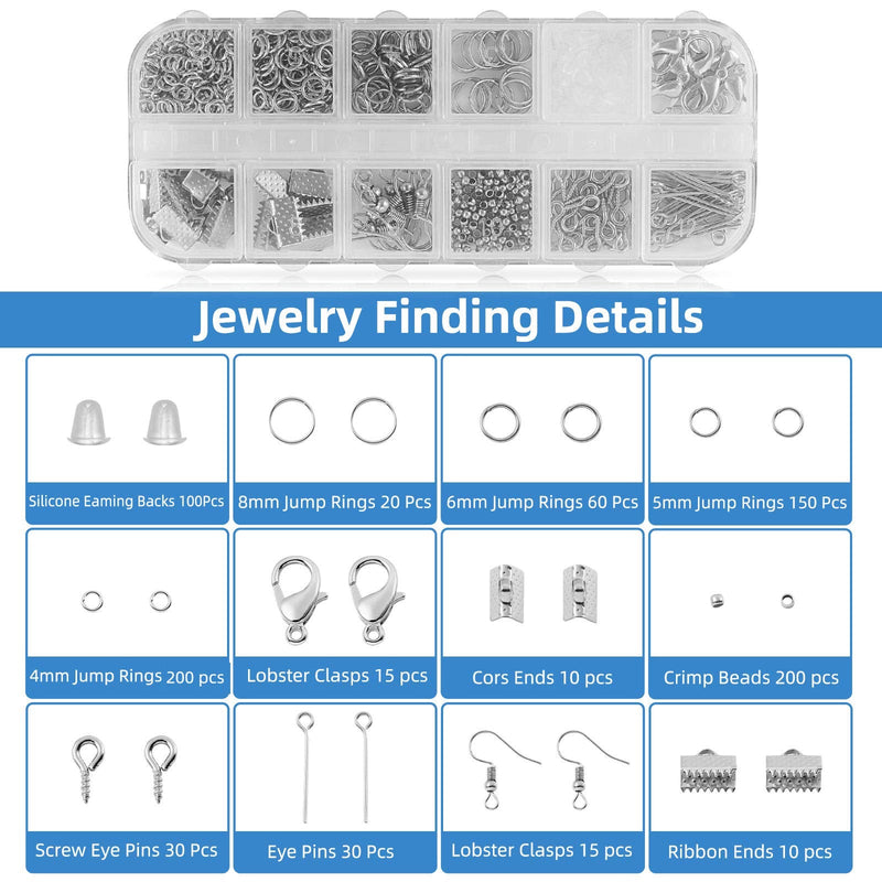 Mluchee Jewelry Making Supplies Tools - Including 3 Jewelry Pliers, 6 Wire Wrapping Kit, 16 Jewelry Tools, 845 Jewelry Findings with Storage Bag for Repair, DIY Crystal and Beading - NewNest Australia