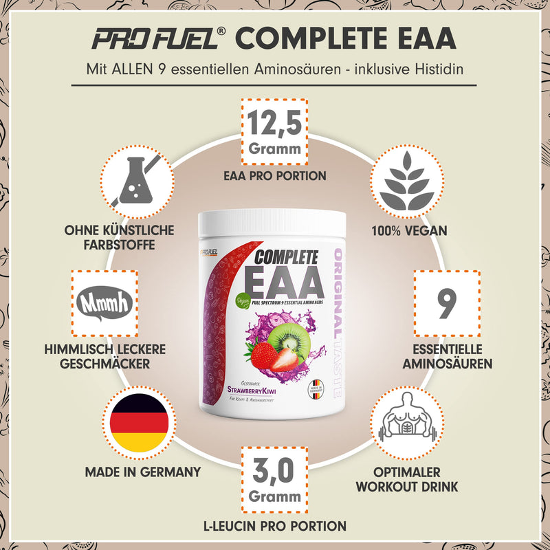 Eaa Powder 500 G Strawberry Kiwi - 12,500 Mg Essential Amino Acids - Incredibly Delicious & Refreshing - Complete Eaa With All 9 Eaas Including Histidine - Eaa Vegan Amino Acids Powder - Amino Workout Drink - NewNest Australia