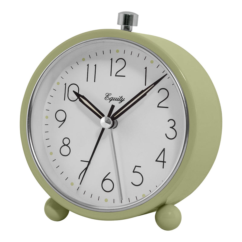 NewNest Australia - Equity by La Crosse 20090 5 Inch Round Quartz Metal Alarm Clock, Light Green 