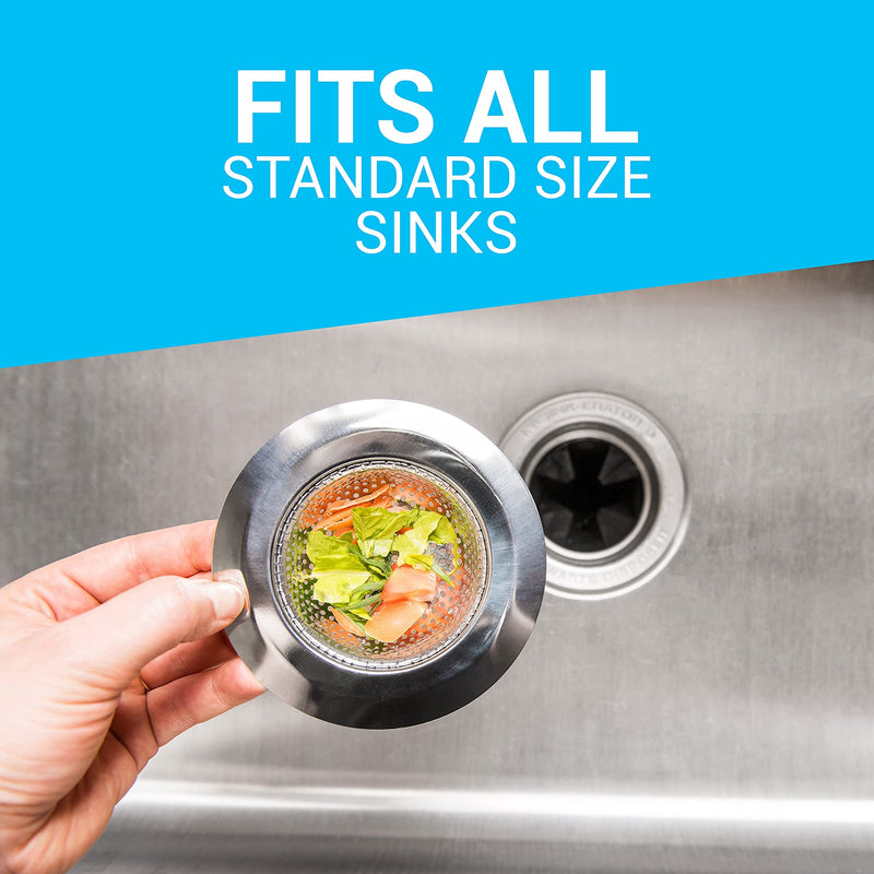 2 Pack Kitchen Sink Strainer Food Catcher 4.5 inch Diameter, Wide Rim Perfect for Most Sink Drains, Anti-Clogging Micro Perforation Holes, Rust Free Stainless Steel, Dishwasher Safe - NewNest Australia