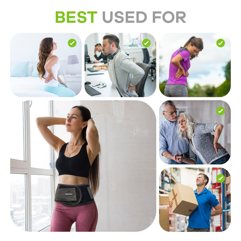 Heated Back Support Belt with Self Heating Infrared Technology | Ideal for Back Pain Relief | Lower Back Support Belt For Men & Women with Tourmaline Gem Stones and Magnets - NewNest Australia