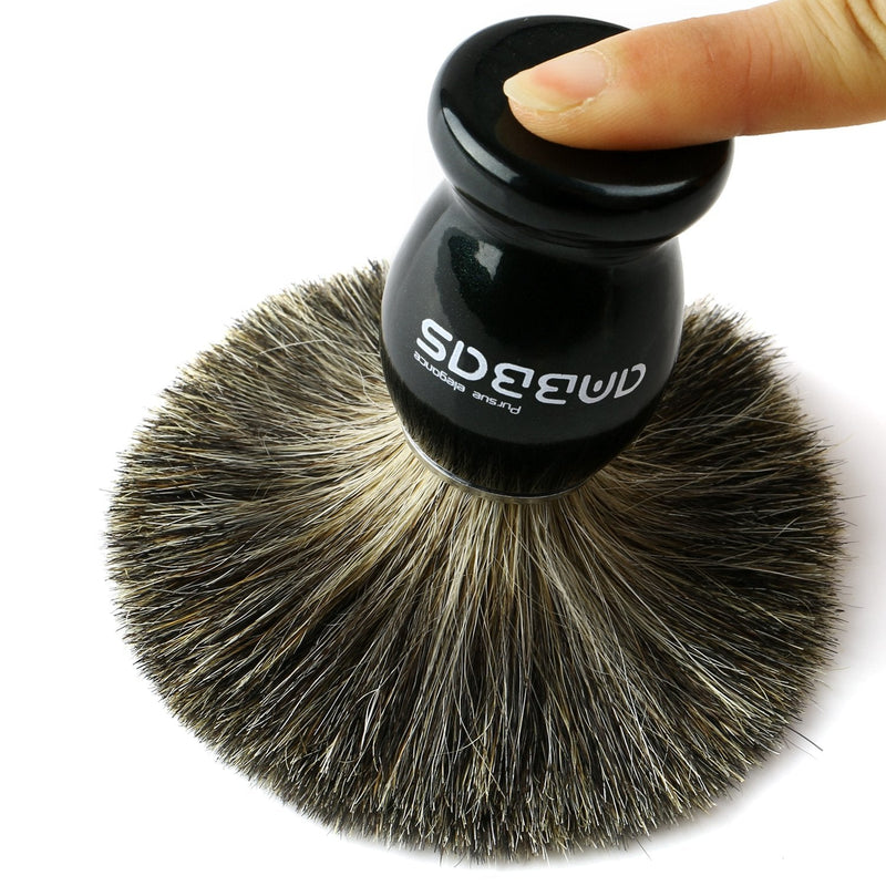 Anbbas Shaving Set Badger Hair Shaving Brush Stainless Steel Shaving Brush Stand Shaving Soap Bowl Mug Goat Milk Soap for Men Gift Set3 - NewNest Australia