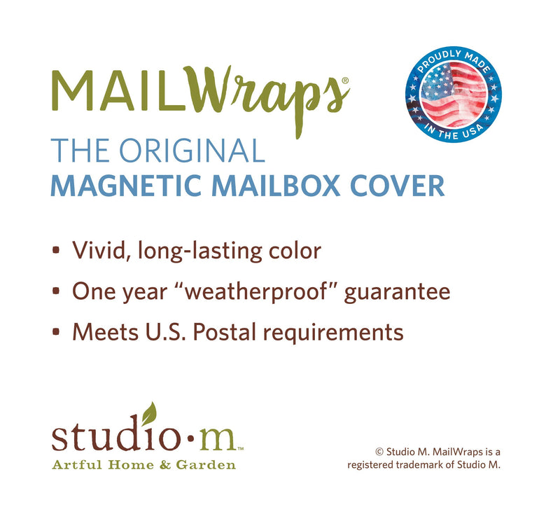 MailWraps Studio M Denim Garden Decorative, The Original Magnetic Mailbox Cover, Made in USA, Superior Weather Durability, Standard Size fits 6.5W x 19L Inch Mailbox - NewNest Australia
