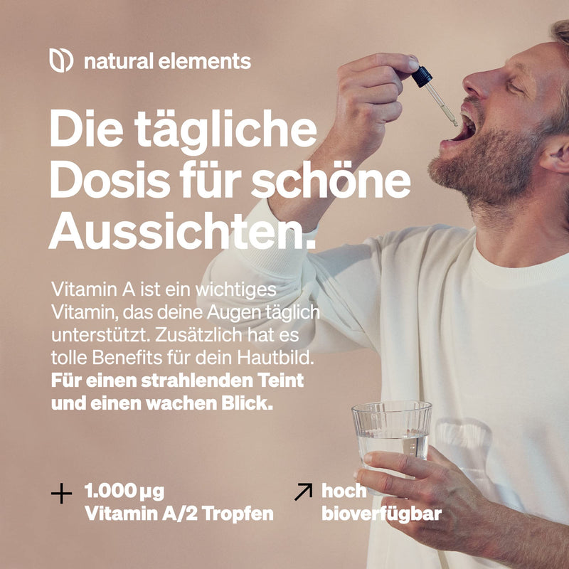 Vitamin A drops - 50 ml (1700 drops) - Vitamin A (retinyl palmitate) dissolved in MCT coconut oil - vegan, high dosage, without unnecessary additives - produced in Germany & laboratory tested - NewNest Australia