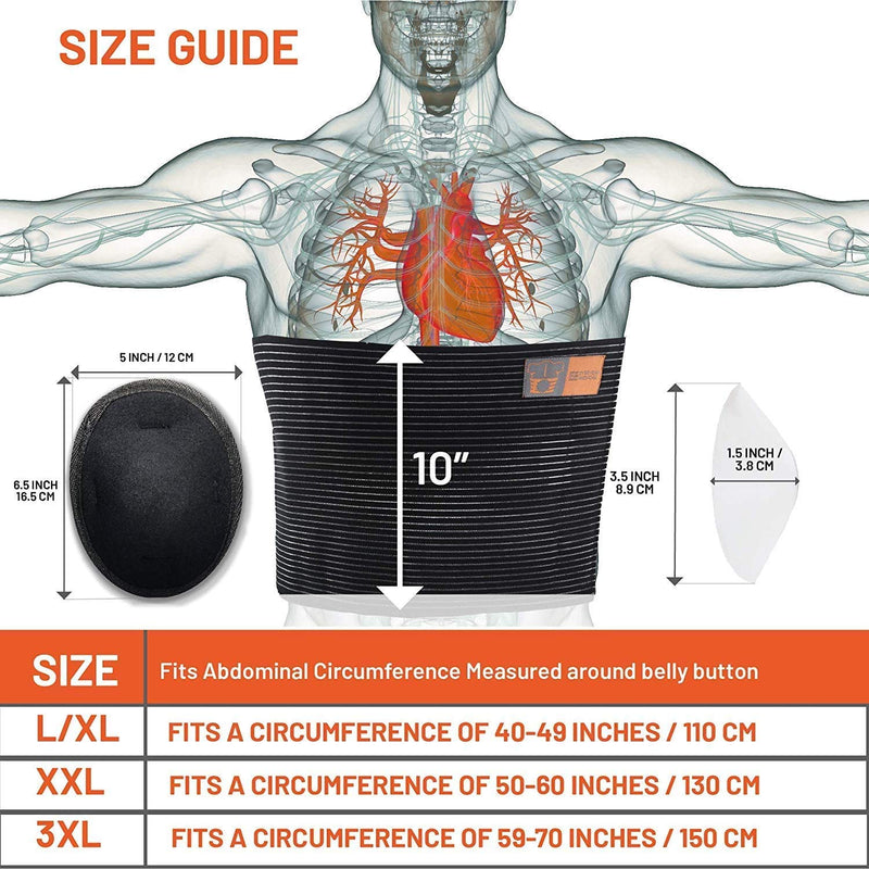 Plus Size Umbilical Hernia Support Belt I Pain and Discomfort Relief from Umbilical, Navel, Ventral and Incisional Hernias I Hernia Binder for Big Men and Large Women I L/XL Large/X-Large (Pack of 1) - NewNest Australia