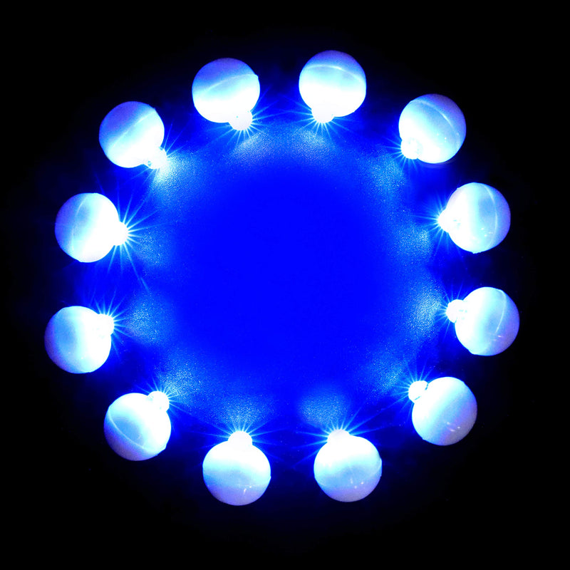 Neo LOONS 100pcs/lot 100 X Blue Round Led Flash Ball Lamp Balloon Light Long Standby Time for Paper Lantern Balloon Light Party Wedding Decoration, White Case [Update Version] - NewNest Australia