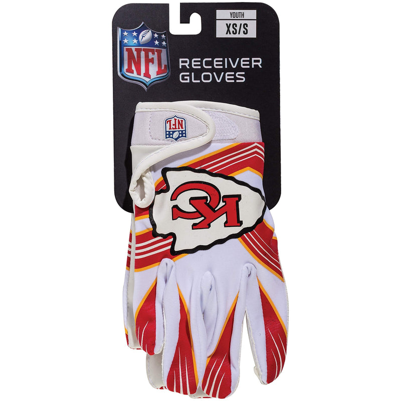 Franklin Sports Youth NFL Football Receiver Gloves - Kids Football Gloves Pair - NFL Team Logos and Silicone Palm - All Youth Sizes - Great Game Gear + Football Costume Accessory Kansas City Chiefs Youth Medium/Large - NewNest Australia