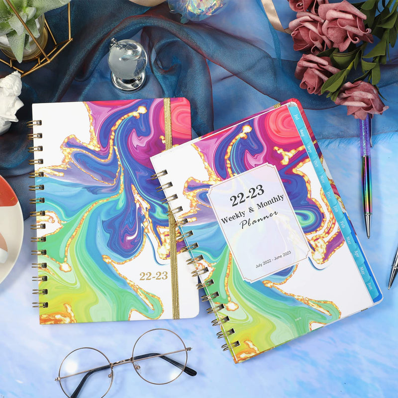 2022-2023 Planner - Academic Planner 2022-2023 with Weekly and Monthly Spreads from July 2022 - June 2023, 6.3" x 8.4", Hard Cover Planner with 12 Monthly Tabs, Strong Twin-Wire Binding, Inner Pocket - NewNest Australia