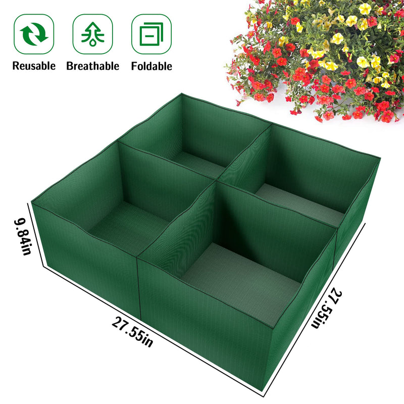 Durable PE Planter Bags for Vegetables,Garden Raised Planting Bed with 4 Partition Grids,Suitable for Potato/Tomato/Flower/Garden Containers (1) 1 - NewNest Australia