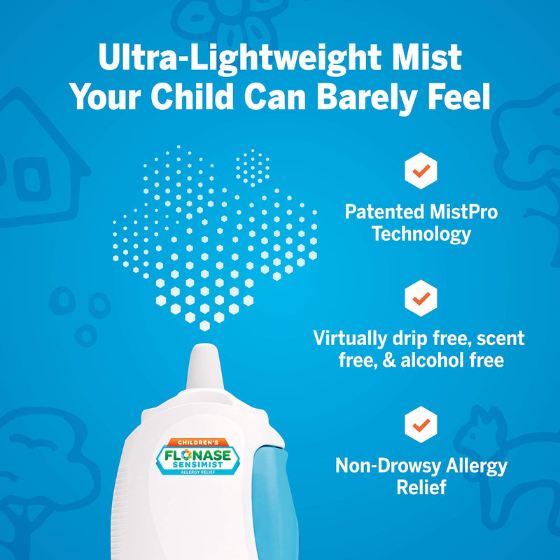Flonase Sensimist Allergy Relief Nasal Spray for Children, 24 Hour Non Drowsy Allergy Medicine - 60 Gentle Sprays - NewNest Australia