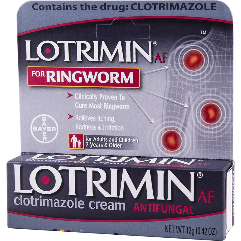 Lotrimin AF Ringworm Cream, Clotrimazole 1%, Clinically Proven Effective Antifungal Treatment of Most Ringworm, For Adults and Kids Over 2 years, Cream, .42 Ounce (12 Grams) - NewNest Australia