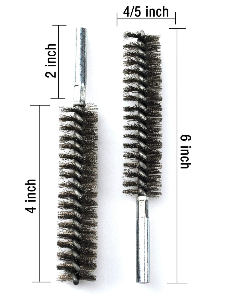 Ctsyuqoo 6pcs Pipe Cleaning Brush Set Stainless Steel Bristles, Stainless Steel Pipe Brush for Auto Parts,Bottles, Guns, Tubes, Etc. 4/5"(20mm) - NewNest Australia