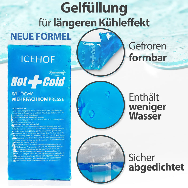 Icehof Cooling Pad With Fleece Cover ‚ Cuddly Soft, Long Cooling Time ‚ Cool Pack Gel Ice Pack Cooling Gel Cooling Compress Cold Compress Cool Bag Ice Bag Modern, Blue - NewNest Australia