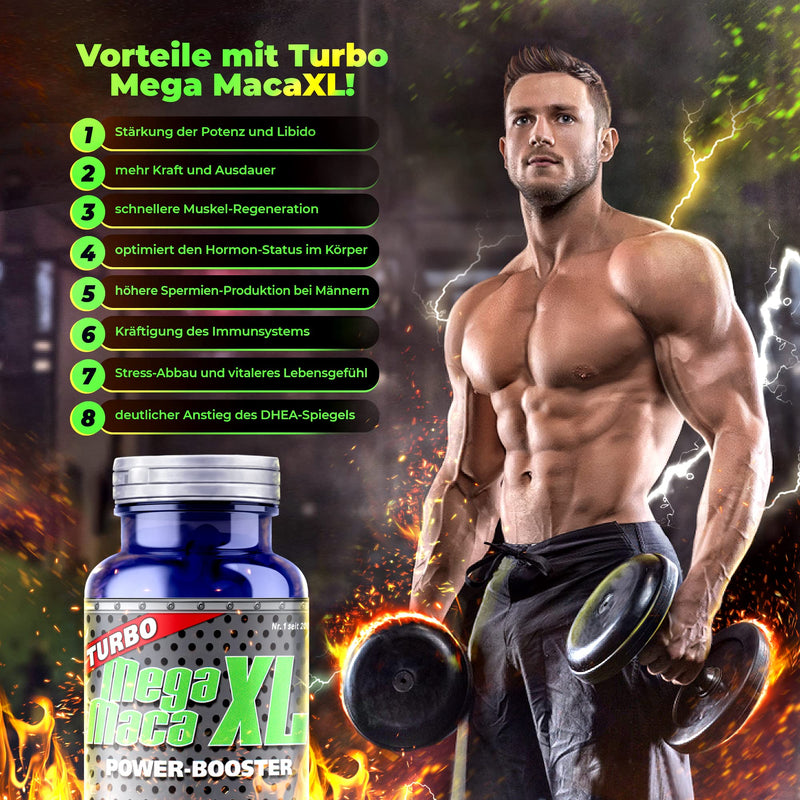 Goldfield Mega Maca XL | Increase Your Strength, Endurance, Potency, Concentration and Wellbeing | Extract from the Maca Root in Peru - for More Muscle Growth | Over 60 Natural Active Ingredients - NewNest Australia