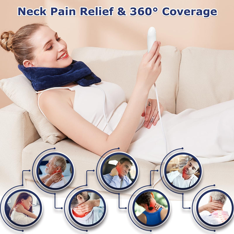 JOBYNA Heating Pad for Neck, Neck Warmer Electric, 5s Fast Heating 30-70℃ & 10-90 Minutes Adjustable Physiotherapy Neck Heating Pad, Flannel Material Washable (19 * 74cm) Heating Pad for Neck 19*74 - NewNest Australia