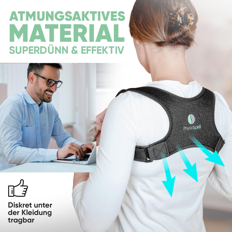 Physiospirit Premium Posture Corrector 2021 - Back Straightener - For Confident Posture - Shoulder Strap - Posture Correction For The Back - Men And Women - S/M - NewNest Australia