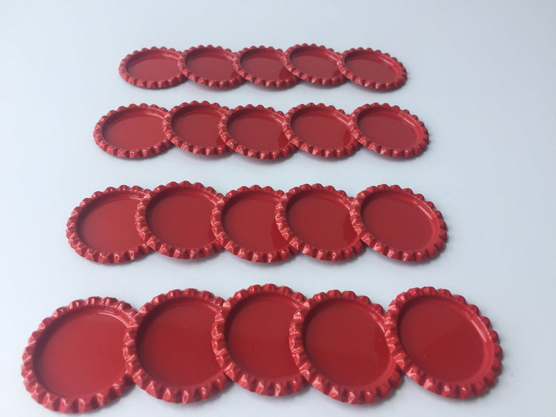 RUTICH 100 PCS Flat Decorative Bottle Cap Craft Bottle Stickers Double Sideds Printed for Hair Bows, DIY Pendants or Craft ScraPbooks(Dark Red) Dark Red - NewNest Australia