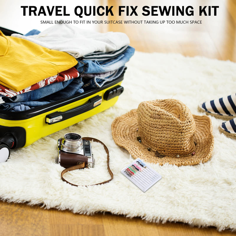 14 Boxes 140 Pieces Mini Quick Fix Sewing Kit Easy Pre Threaded Needle Kit Basic Personal Sewing Kit Plastic Threaded Needle Holder Small Home Travel Sewing Box with Pin Button, Assorted Colors - NewNest Australia
