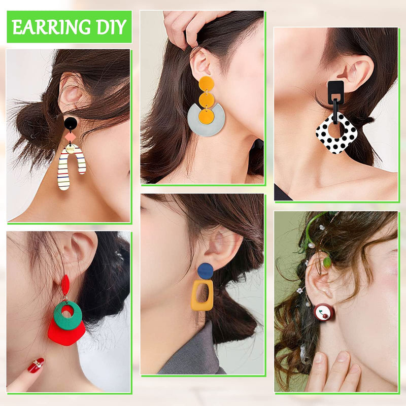 Polymer Clay Cutters Set, 27 Pcs 11 Shapes Clay Cutter Tools Kit Stainless Steel with Clay Molds Earring Hooks Holder Cards Bags Jump Rings Earring Backs for Polymer Clay Jewelry Making - NewNest Australia